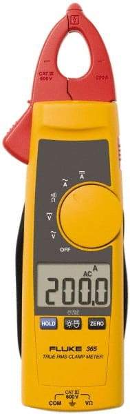 Fluke - 365, CAT III, Digital True RMS Clamp Meter with 0.7087" Detachable Jaws - 600 VAC/VDC, 200 AC/DC Amps, Measures Voltage, Current, Resistance - All Tool & Supply