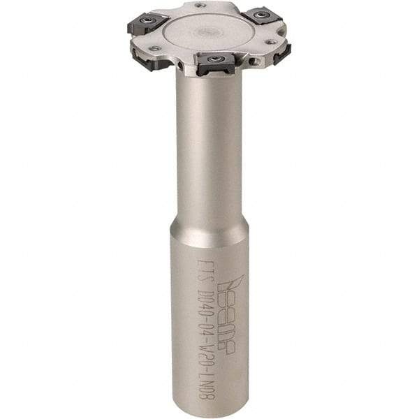 Iscar - Shank Connection, 9/32" Cutting Width, 5/8" Depth of Cut, 2" Cutter Diam, 8 Tooth Indexable Slotting Cutter - 3/4" Shank Diam, ETS-LN08 Toolholder, LNET Insert, Right Hand Cutting Direction - All Tool & Supply