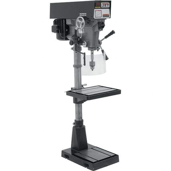 Jet - 15" Swing, Variable Speed Pulley Drill Press - Variable Speed, 1 hp, Three Phase - All Tool & Supply