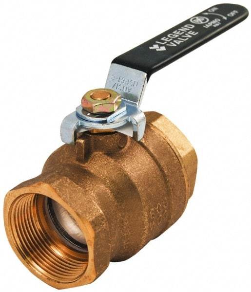 Legend Valve - 2-1/2" Pipe, Full Port, Lead Free Brass UL, CSA, FM, NSF Approved Ball Valve - 2 Piece, FIP x FIP Ends, Lever Handle, 400 WOG, 150 WSP - All Tool & Supply