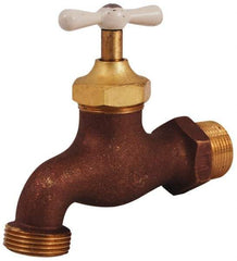 Legend Valve - 3/4" Pipe, 125 psi WOG Rating, Brass Hose Bibb, Stop Valve - T Handle, MNPT x MGHT End Connections, Use with Potable Water Applications - All Tool & Supply