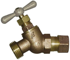 Legend Valve - 1/2" Pipe, 125 psi WOG Rating, Brass Hose Bibb, Stop Valve - T Handle, MGHT End Connections, Use with Potable Water Applications - All Tool & Supply