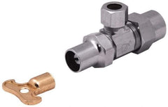 Legend Valve - NPT 1/2 Inlet, 110 Max psi, Chrome Finish, Rubber Water Supply Stop Valve - 3/8 Compression Outlet, Angle, Silver Handle, For Use with Potable Water Applications - All Tool & Supply