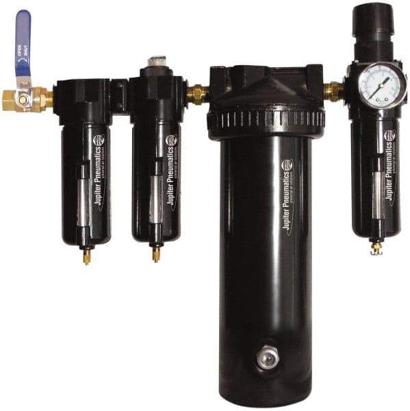 PRO-SOURCE - 25 CFM at 100 psi Inlet, 5 Stage Heavy-Duty Desiccant Dryer - 1/2" NPT Inlet/Outlet x 15" Long x 5-1/2" Wide x 16" High - All Tool & Supply