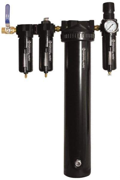 PRO-SOURCE - 30 CFM at 100 psi Inlet, 5 Stage Heavy-Duty Desiccant Dryer - 1/2" NPT Inlet/Outlet x 15" Long x 5-1/2" Wide x 26-1/2" High - All Tool & Supply