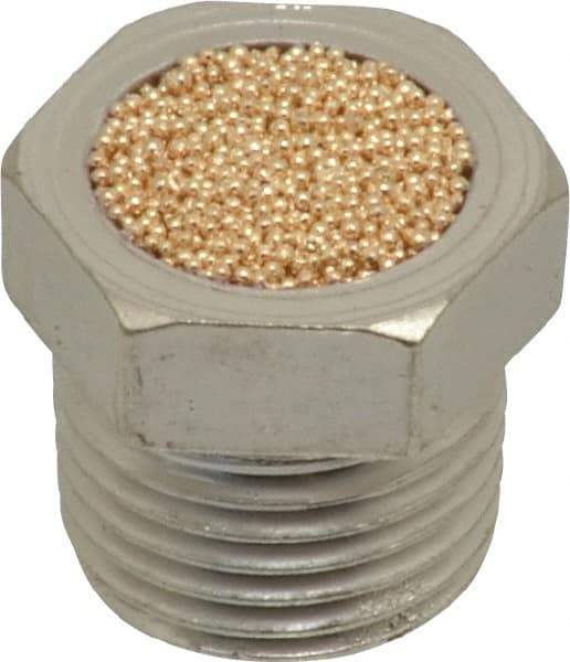 PRO-SOURCE - 1/8 Male NPT, 7/16" Hex, 7/16" OAL, Breather Vent - 150 Max psi, Bronze - All Tool & Supply