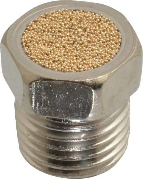 PRO-SOURCE - 1/4 Male NPT, 9/16" Hex, 5/8" OAL, Breather Vent - 150 Max psi, Bronze - All Tool & Supply