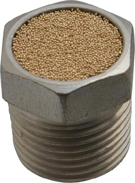 PRO-SOURCE - 3/8 Male NPT, 11/16" Hex, 3/4" OAL, Breather Vent - 150 Max psi, Bronze - All Tool & Supply