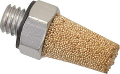 PRO-SOURCE - 10-32 Male NPT, 5/16" Hex, 45/64" OAL, Exhaust Muffler - 300 Max psi, 72 Decibel Rating, Sintered Bronze - All Tool & Supply