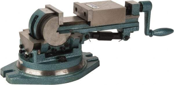 Gibraltar - 3" Jaw Width, 3-1/2" Jaw Opening Capacity, 3-Way Angle Swivel Machine Vise - Manual Operation, 1 Station, 16" Long x 6.3" High x 1-1/4" Deep, Cast Iron - All Tool & Supply