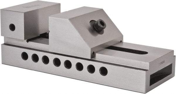 Gibraltar - 3" Jaw Width, 3-3/8" Jaw Opening Capacity, 4" Jaw Height, Toolmaker's Vise - Flat Jaw, 0.005" Parallelism, 0.005" Squareness, 7-1/2" OAL x 2.76" OAH - All Tool & Supply