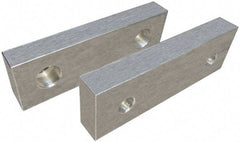 Gibraltar - 6" Wide x 3" High x 2" Thick, Flat/No Step Vise Jaw - Soft, Aluminum, Fixed Jaw, Compatible with 6" Vises - All Tool & Supply