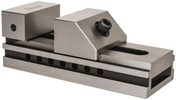 Gibraltar - 3-1/2" Jaw Width, 5" Jaw Opening Capacity, 1-3/4" Jaw Height, Toolmaker's Vise - Flat Jaw, 0.0002" Parallelism, 0.0003" Squareness, 9-1/4" OAL x 3-11/32" OAH - All Tool & Supply