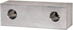 Gibraltar - 6" Wide x 2" High x 2" Thick, Flat/No Step Vise Jaw - Soft, Aluminum, Fixed Jaw, Compatible with 6" Vises - All Tool & Supply