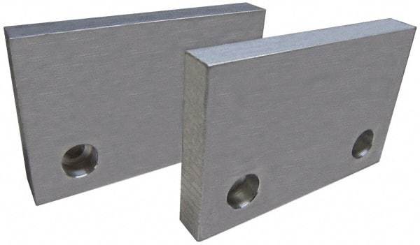 Gibraltar - 6" Wide x 3" High x 3/4" Thick, Flat/No Step Vise Jaw - Soft, Aluminum, Fixed Jaw, Compatible with 6" Vises - All Tool & Supply