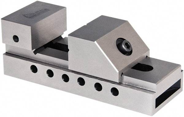 Gibraltar - 2" Jaw Width, 2-3/8" Jaw Opening Capacity, 2-9/16" Jaw Height, Toolmaker's Vise - Flat Jaw, 0.00012" Parallelism, 0.0002" Squareness, 5-1/2" OAL x 1-31/32" OAH - All Tool & Supply