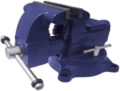 Gibraltar - 5-1/2" Jaw Width x 5" Jaw Opening Capacity, 3-7/16" Throat Depth, Bench & Pipe Combination Vise - 1/8 to 2-1/2" Pipe Capacity, Swivel Base, Bolt Down Attachment, Ductile Iron - All Tool & Supply