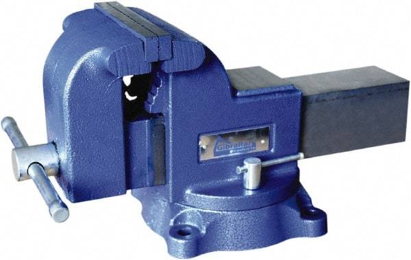 Gibraltar - 6" Jaw Width x 6-1/4" Jaw Opening Capacity, 3-1/2" Throat Depth, Bench & Pipe Combination Vise - 1-1/4 to 2-1/2" Pipe Capacity, Swivel Base, Bolt Down Attachment, Ductile Iron - All Tool & Supply