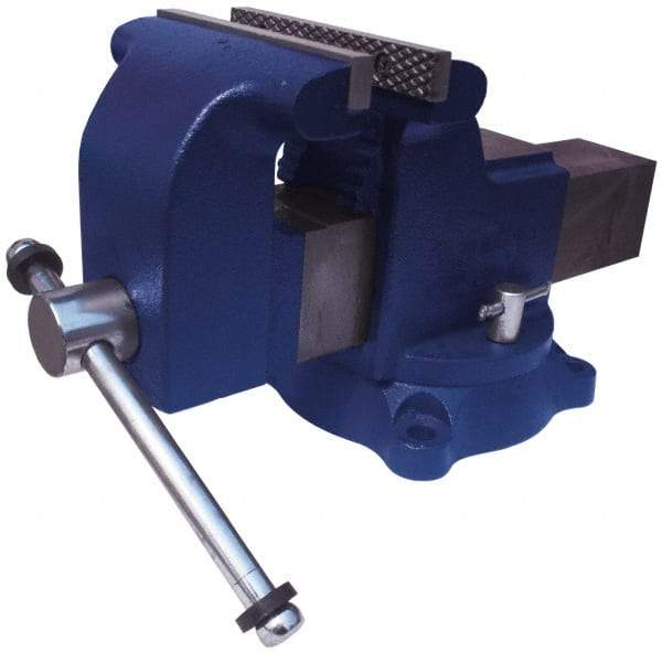 Gibraltar - 5" Jaw Width x 5" Jaw Opening Capacity, 3" Throat Depth, Bench & Pipe Combination Vise - 5/8 to 2-3/8" Pipe Capacity, Swivel Base, Bolt Down Attachment, Ductile Iron - All Tool & Supply