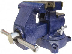 Gibraltar - 5-1/2" Jaw Width x 6" Jaw Opening Capacity, 3-3/4" Throat Depth, Bench & Pipe Combination Vise - 1/8 to 3" Pipe Capacity, Swivel Base, Bolt Down Attachment, Ductile Iron - All Tool & Supply