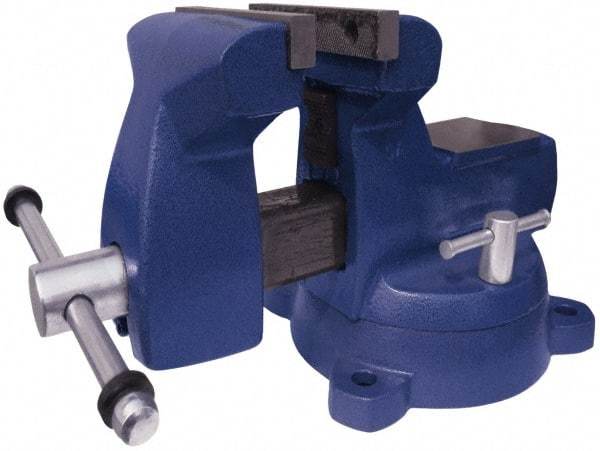 Gibraltar - 5" Jaw Width x 5-1/4" Jaw Opening Capacity, 3-3/4" Throat Depth, Bench & Pipe Combination Vise - 1/4 to 2-1/2" Pipe Capacity, Swivel Base, Bolt Down Attachment, Ductile Iron - All Tool & Supply