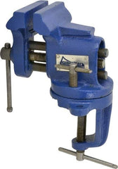 Gibraltar - 2-1/2" Jaw Width, 2-1/2" Opening Capacity, 1-5/8" Throat Depth, Cast Iron Swivel Bench Vise - Clamp-On Base Attachment - All Tool & Supply