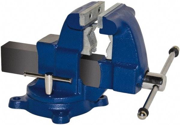 Gibraltar - 8-1/2" Jaw Width x 7-1/2" Jaw Opening Capacity, 6" Throat Depth, Bench & Pipe Combination Vise - 1/8 to 4-1/2" Pipe Capacity, Swivel Base, Bolt Down Attachment, Ductile Iron - All Tool & Supply