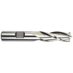 2 Dia. x 6-3/4 Overall Length 3-Flute Square End High Speed Steel SE End Mill-Round Shank-Center Cutting -Uncoated - All Tool & Supply