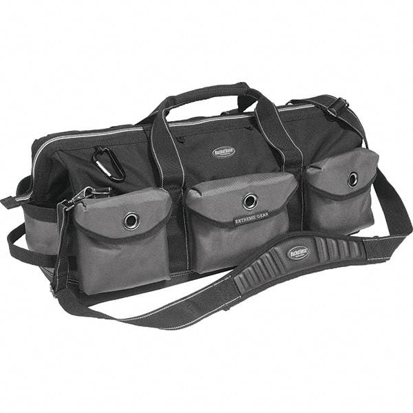 Bucket Boss - 28 Pocket Gray & Black Ballistic Polyester Tool Bag - 28" Wide x 11" Deep x 12" High - All Tool & Supply