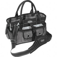 Bucket Boss - 18 Pocket Gray & Black Polyester Tool Bag - 14" Wide x 9" Deep x 9" High - All Tool & Supply