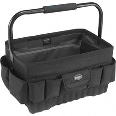 Bucket Boss - 20 Pocket Black Ballistic Polyester Tool Bag - 18" Wide x 12" Deep x 10" High - All Tool & Supply