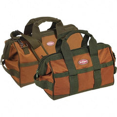 Bucket Boss - 12 Pocket Brown & Green Polyester Tool Bag - 12" Wide x 7" Deep x 9" High - All Tool & Supply