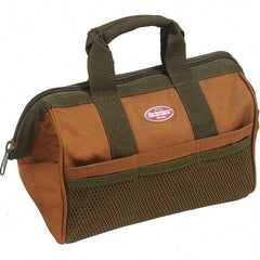 Bucket Boss - 6 Pocket Brown & Green Polyester Tool Bag - 13" Wide x 8" Deep x 10" High - All Tool & Supply