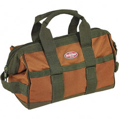 Bucket Boss - 16 Pocket Brown & Green Polyester Tool Bag - 12" Wide x 7" Deep x 9" High - All Tool & Supply