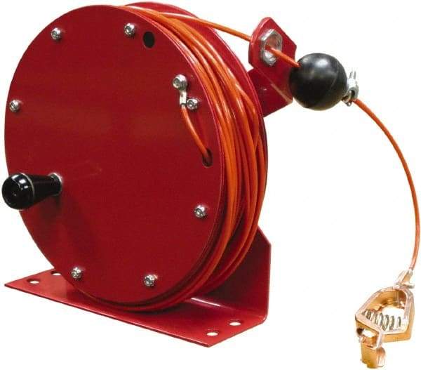 Reelcraft - 1/8 Inch x 100 Ft. Steel Stranded Cable Grounding Reel - Hand Crank Reel - All Tool & Supply