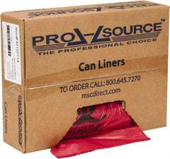 PRO-SOURCE - 45 Gal Capacity, Red, Hazardous Waste Bag - 1.3 mil Thick x 38" Wide x 48" High, Roll - All Tool & Supply