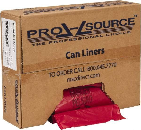 PRO-SOURCE - 30 Gal Capacity, Red, Hazardous Waste Bag - 1.3 mil Thick x 30" Wide x 37" High, Roll - All Tool & Supply