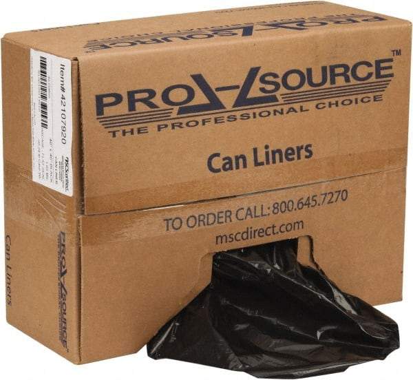 PRO-SOURCE - 1.65 mil Thick, Heavy-Duty Trash Bags - Linear Low-Density Polyethylene (LLDPE), Flat Pack Dispenser, 40" Wide x 46" High, Black - All Tool & Supply