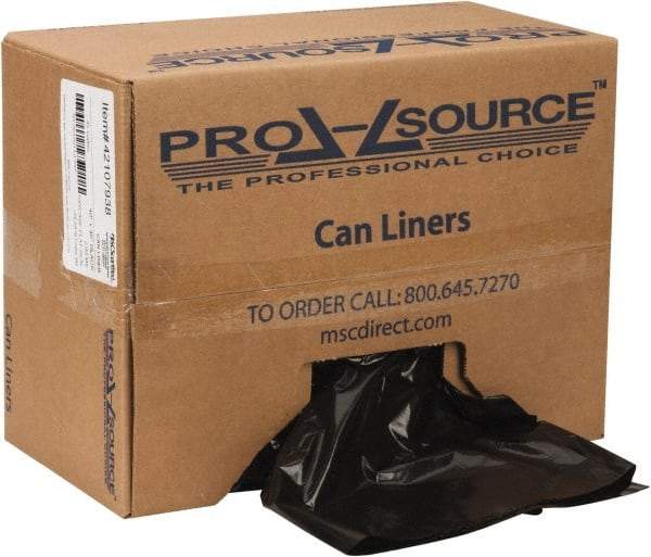 PRO-SOURCE - 2 mil Thick, Heavy-Duty Trash Bags - Linear Low-Density Polyethylene (LLDPE), Flat Pack Dispenser, 40" Wide x 46" High, Black - All Tool & Supply