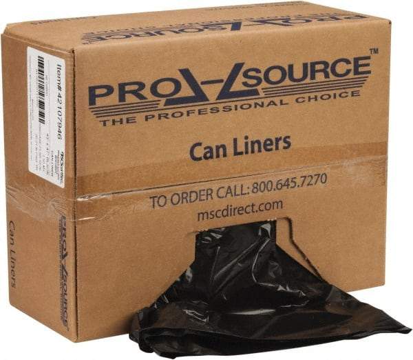 PRO-SOURCE - 1.5 mil Thick, Heavy-Duty Trash Bags - Linear Low-Density Polyethylene (LLDPE), Flat Pack Dispenser, 43" Wide x 47" High, Black - All Tool & Supply