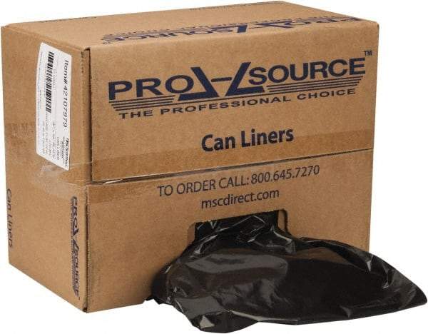 PRO-SOURCE - 2 mil Thick, Heavy-Duty Trash Bags - Linear Low-Density Polyethylene (LLDPE), Flat Pack Dispenser, 38" Wide x 58" High, Black - All Tool & Supply