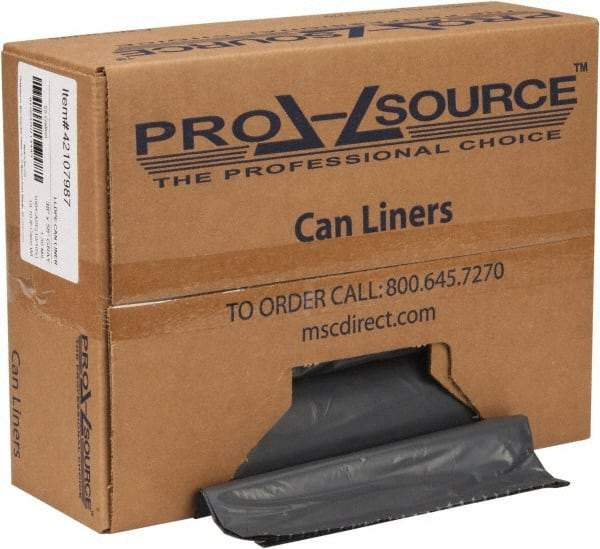 PRO-SOURCE - 1.3 mil Thick, Heavy-Duty Trash Bags - Hexene Resins, Roll Dispenser, 38" Wide x 58" High, Gray - All Tool & Supply