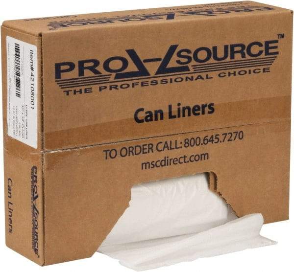 PRO-SOURCE - 1.5 mil Thick, Heavy-Duty Trash Bags - Hexene Resins, Roll Dispenser, 33" Wide x 39" High, Clear - All Tool & Supply