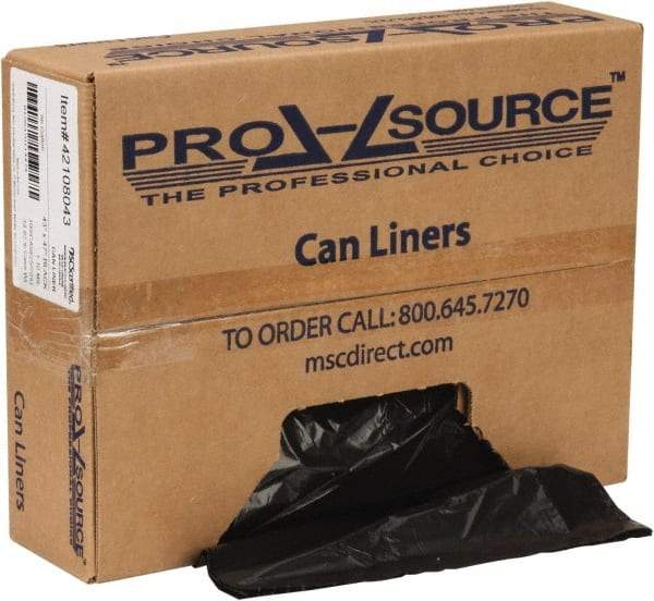 PRO-SOURCE - 1.1 mil Thick, Heavy-Duty Trash Bags - Hexene Resins, Roll Dispenser, 43" Wide x 47" High, Black - All Tool & Supply