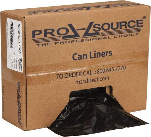 PRO-SOURCE - 1.1 mil Thick, Heavy-Duty Trash Bags - Hexene Resins, Roll Dispenser, 40" Wide x 46" High, Black - All Tool & Supply