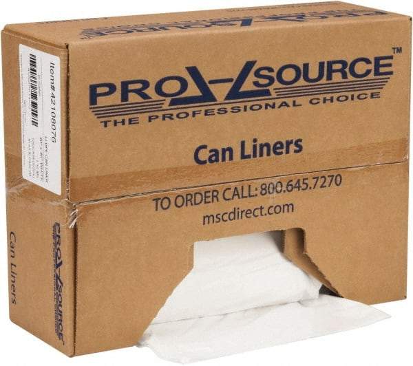 PRO-SOURCE - 1.1 mil Thick, Heavy-Duty Trash Bags - Hexene Resins, Roll Dispenser, 40" Wide x 46" High, White - All Tool & Supply