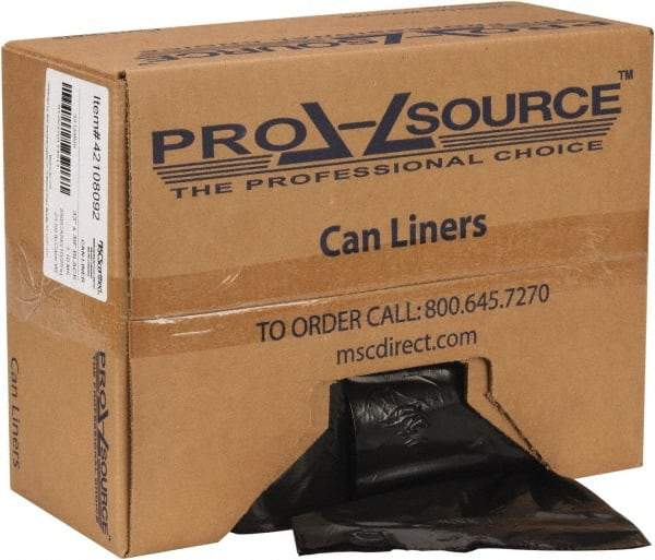 PRO-SOURCE - 1.1 mil Thick, Heavy-Duty Trash Bags - Hexene Resins, Roll Dispenser, 33" Wide x 39" High, Black - All Tool & Supply