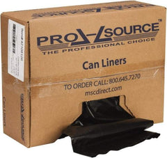 PRO-SOURCE - 3 mil Thick, Contractor Trash Bags - Linear Low-Density Polyethylene (LLDPE), Flat Pack Dispenser, 32" Wide x 50" High, Black - All Tool & Supply