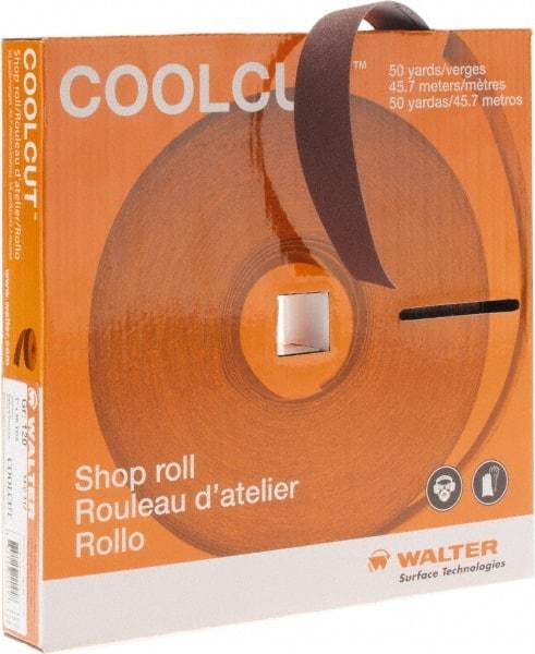 WALTER Surface Technologies - 1" x 50 Yd 120 Grit Aluminum Oxide Cloth Roll - J Weighted Backing - All Tool & Supply