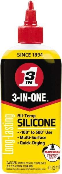 3-IN-ONE - 4 oz Bottle Silicone Penetrant/Lubricant - Brown, 500°F Max - All Tool & Supply